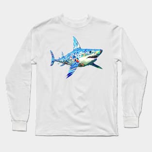 Shark Fish Ocean World Wildlife Wonder Abstract Long Sleeve T-Shirt